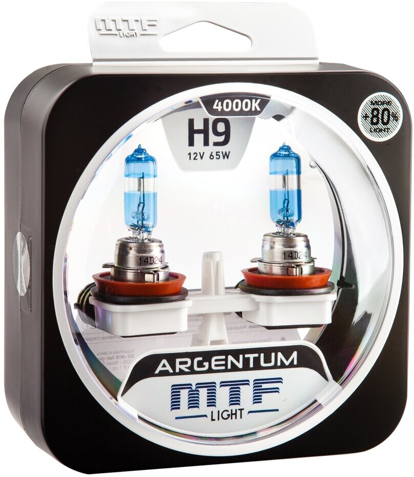 Комплект галогенных ламп MTF H9 Argentum +80% 2шт.