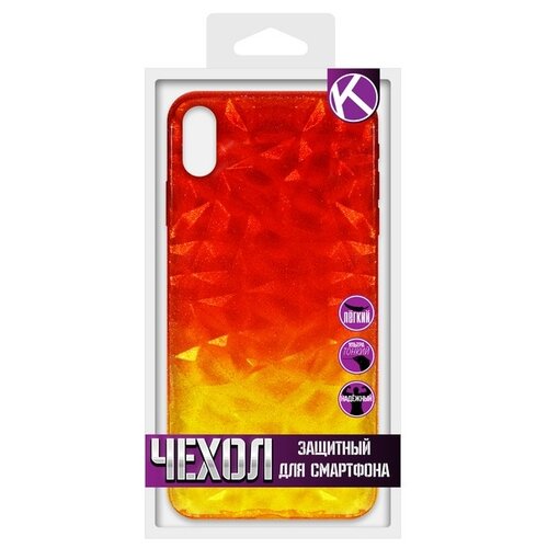 Накладка силиконовая Crystal Krutoff для iPhone XS Max (желто-красная)