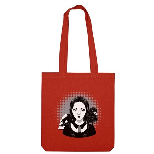Сумка шоппер Us Basic, красный сумка готическая девушка с черепом и вороном ярко синий