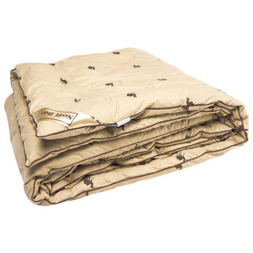 фото Одеяло шерстяное soft box camel royal 1,5-спальное, 140х205 см, из шерсти монгольского верблюда, чехол из 100% хлопка