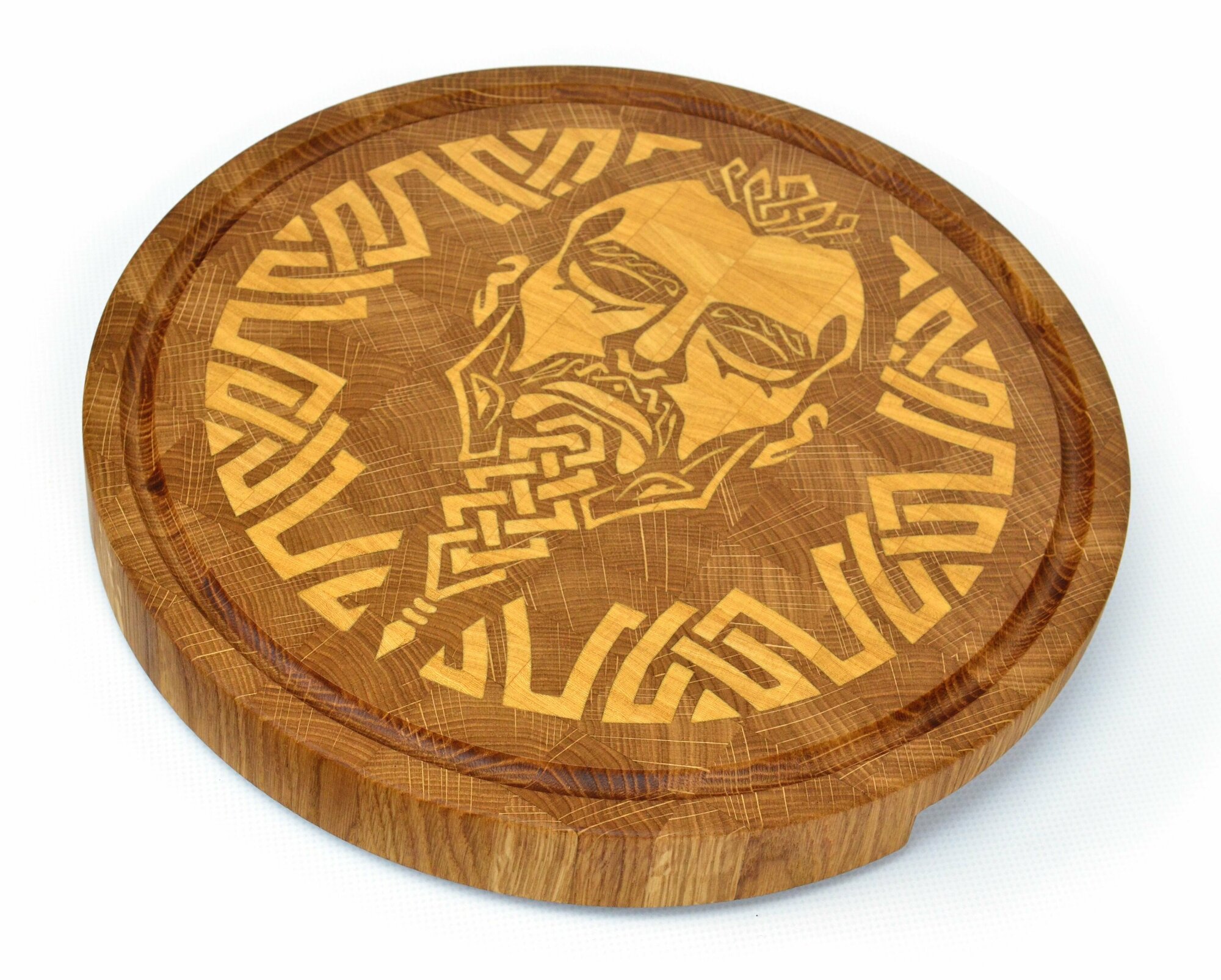 Торцевая доска "Викинг" Wooden Plate, дуб/кото, 29 см