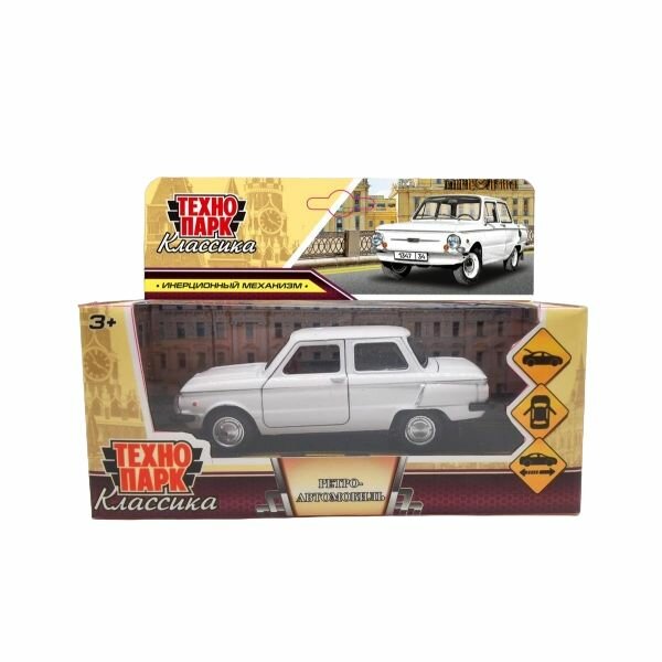 фото Машинка металлическая Технопарк, Запорожец ЗАЗ-968А, 12 см, белый