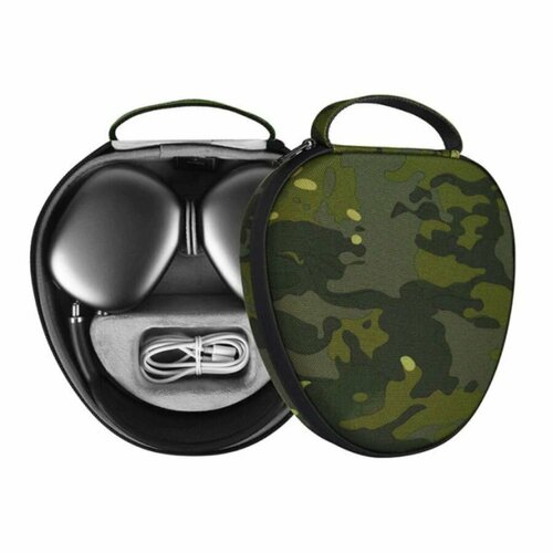 Чехол для AirPods Max WIWU Ultrathin Smart Case Jungle Camouflage зеленый, темный, зеленый