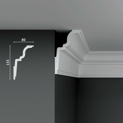 Плинтус потолочный пенопласт XPS Decostar (Декостар), 135х80х2000 мм, SG-135/80