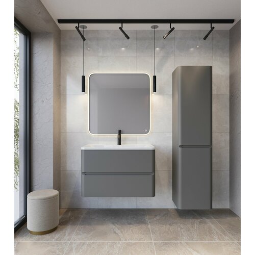 Тумба без раковины ACQUACRAFT Vita 90 для ванной комнаты, подвесная, графит.