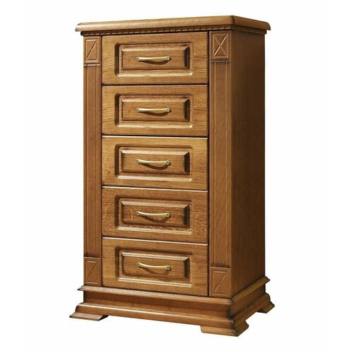 Комод Верди 017, массив сосны, 5 ящиков, 60×45×120см, ММК-Древ