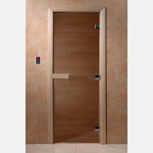 Изображение товара Дверь для бани DoorWood теплый день, 1900x700 мм по коробке, правая, петли справа УТ-00011880