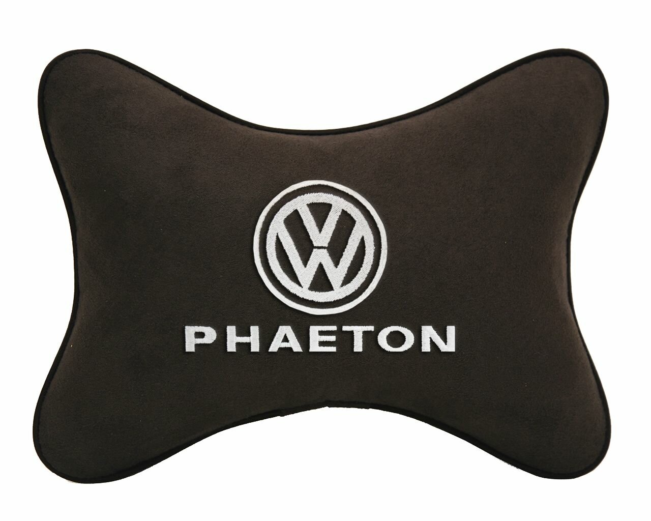 Подушка на подголовник автомобильная коричневая алькантара VOLKSWAGEN PHAETON
