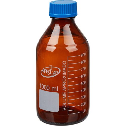 Банка 1000мл ТС с винтовой пластиковой крышкой темное стекло Apexlab 1513₽