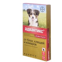 Bayer раствор от блох и клещей Адвантикс для собак и кошек от 10 до 25 кг 4 шт. в уп.