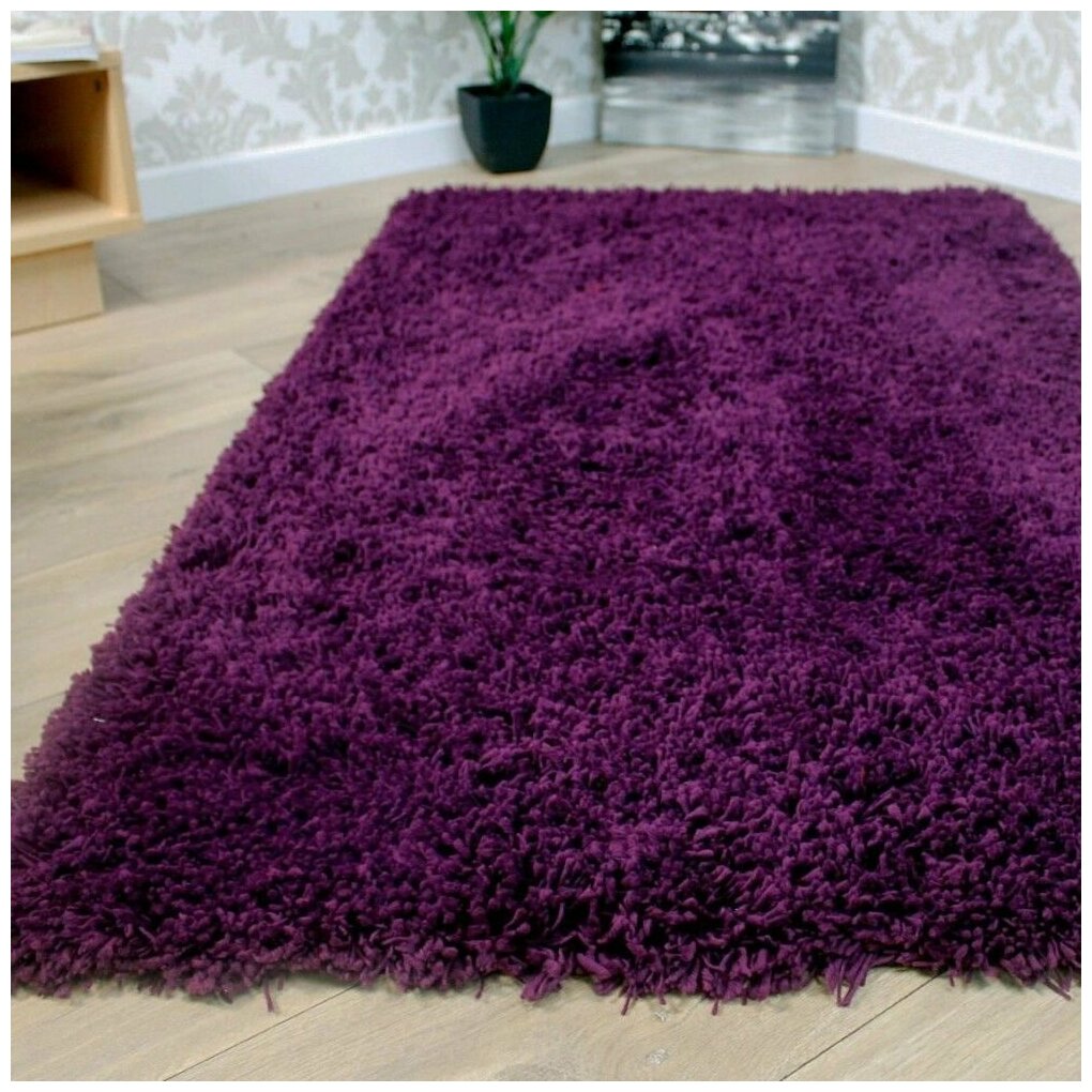 Ковер овальный Витебские ковры Шегги (Shaggy) Sh54 Фиолетовый 1.5 х 2.3 м - фотография № 6