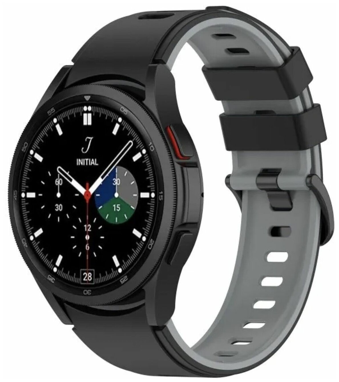 Ремешок для смарт-часов для Samsung Galaxy Watch 4/5/5pro (40/44mm), Classic (42/46mm) черный; серый