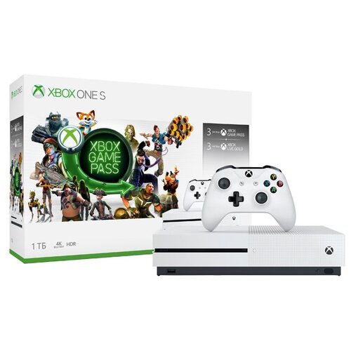 фото Игровая приставка Microsoft Xbox One S 1 ТБ белый + 3M Game Pass + 3M Live