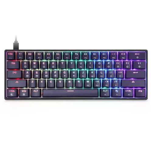 Клавиатура SKYLOONG SK61 Switch Gateron Optical Red, черный, русская