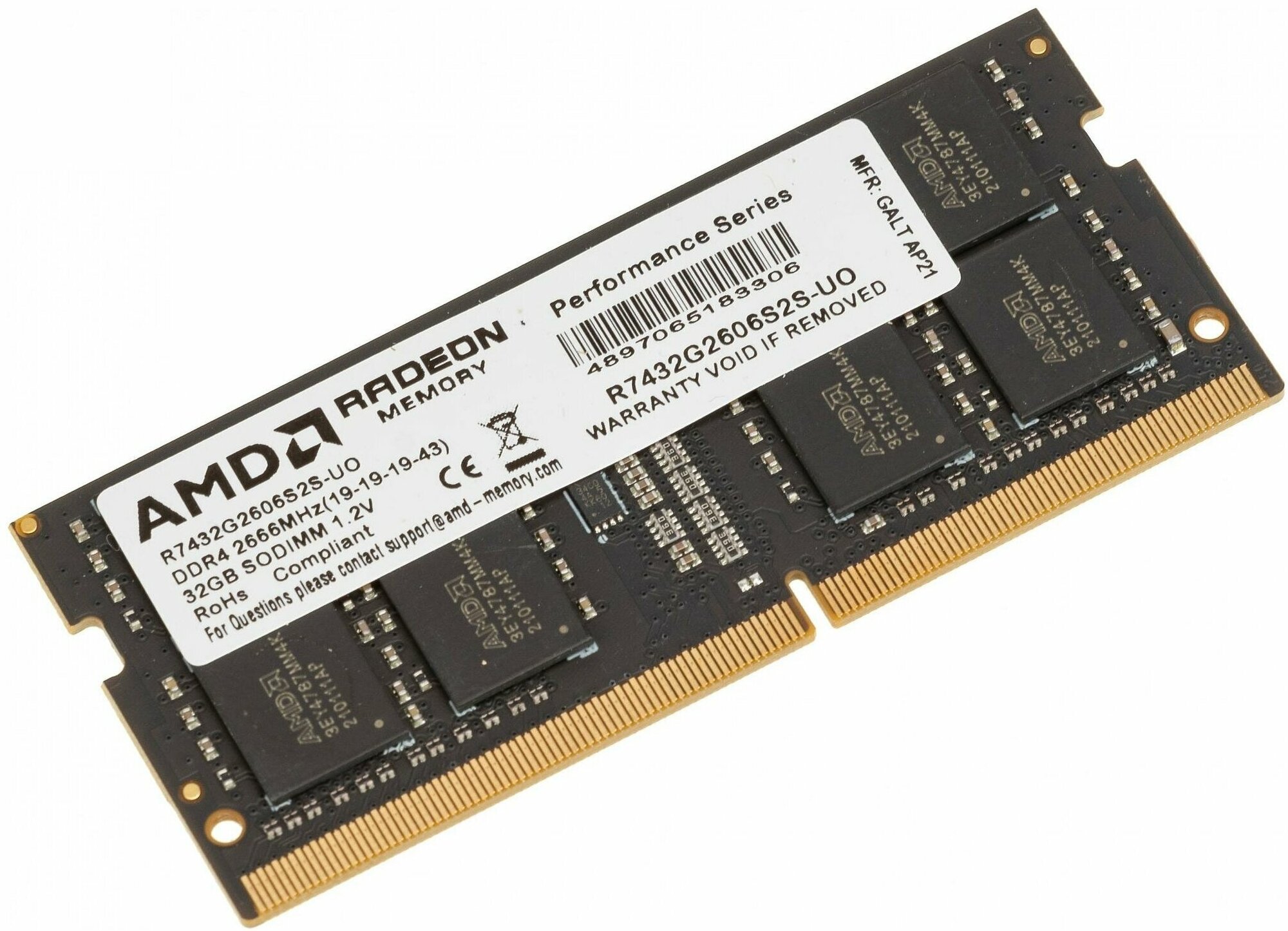 Оперативная память Amd SO-DIMM DDR4 32Gb 2666MHz pc-21300 Radeon R7 Performance Series CL19 (R7432G2606S2S-U)