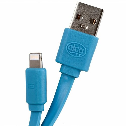 Кабель - провод для зарядки смартфона и других устройств, плоский USB 2.0 / Apple Lightning , синий кабель провод для зарядки смартфона и других устройств плоский usb typ c apple lightning белый