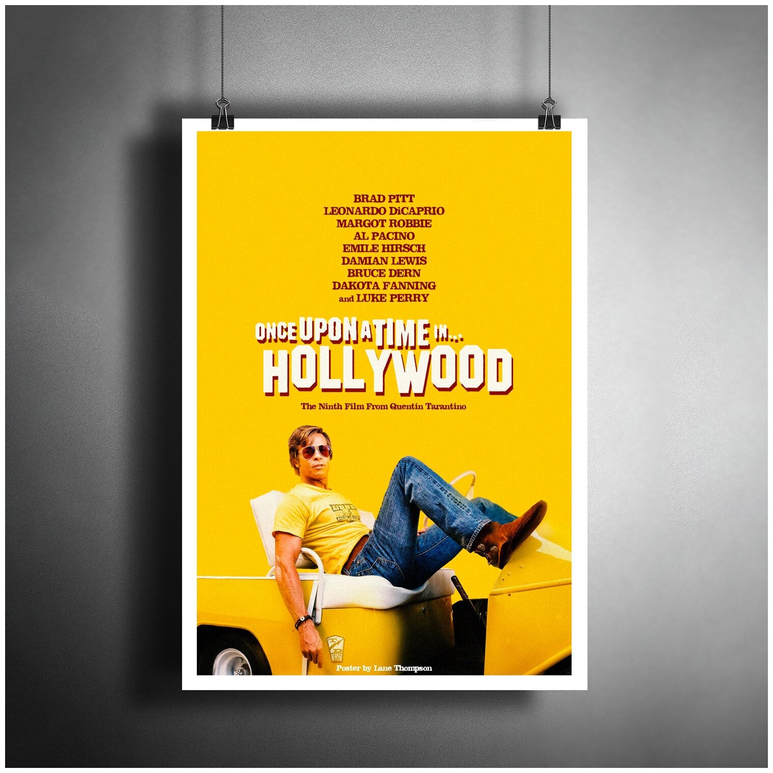Постер плакат для интерьера "Фильм Тарантино: Однажды в Голливуде"/ Декор дома, офиса, комнаты A3 (297 x 420 мм)