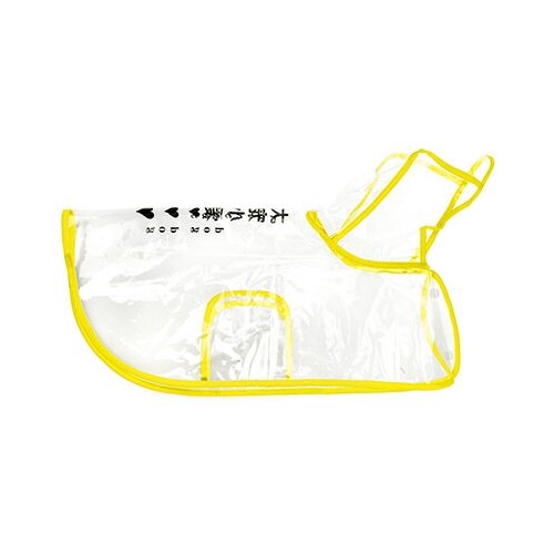 Одежда для собаки «Плащ с капюшоном» прозрачный, на кнопках р-р XL 41см, желтый кант, ПВХ
