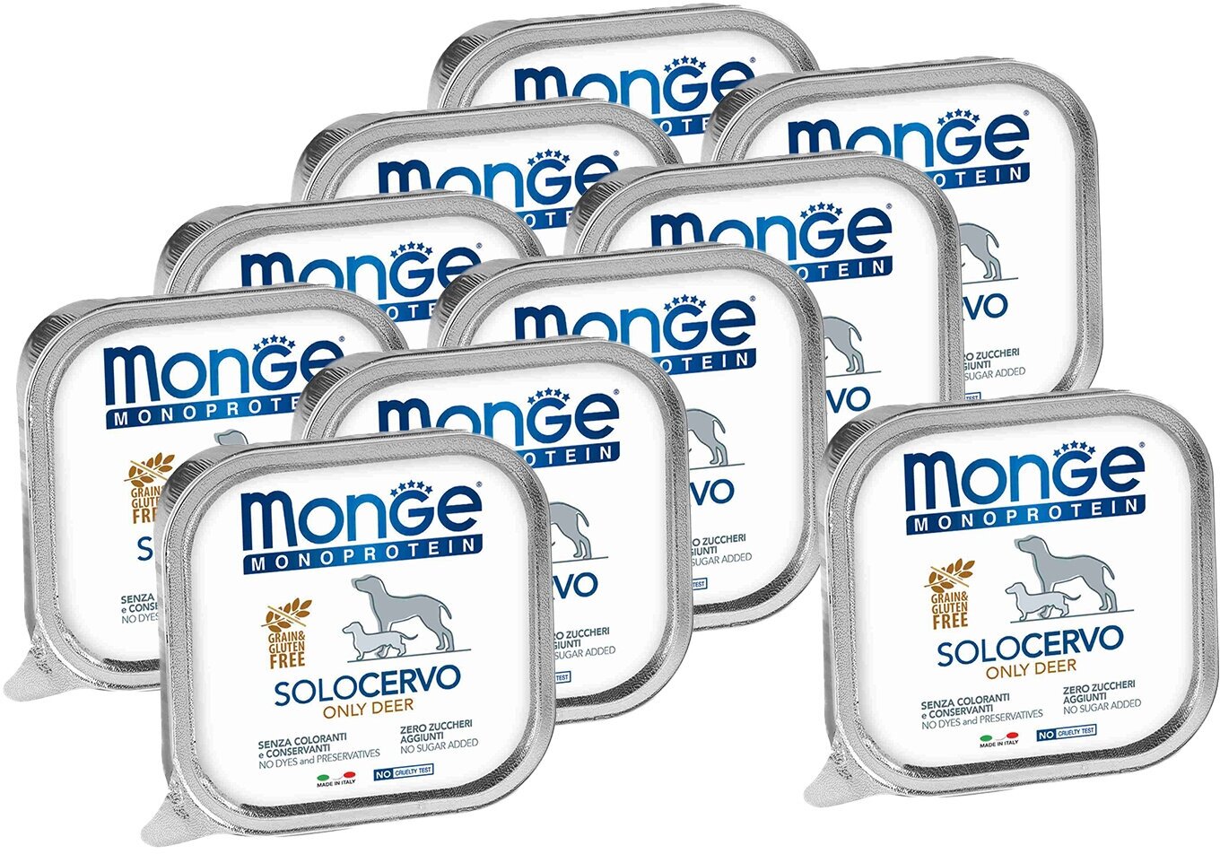 Monge Dog Monoprotein Solo консервы для собак паштет из оленины 150г х 10 шт.