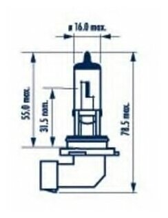 Лампа H10 9145 12V 45W PY20d Narva 48095