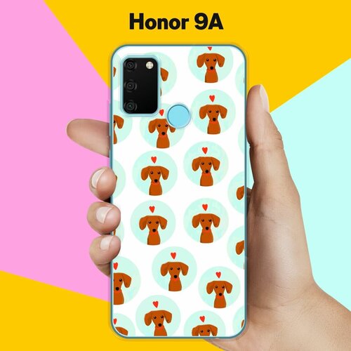 Силиконовый чехол на Honor 9A Узор из такс / для Хонор 9А силиконовый чехол узор из такс на honor 9a