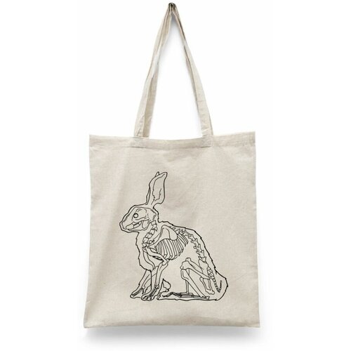 фото Сумка-шоппер унисекс каждому своё "кролик/заяц/rabbit" черная