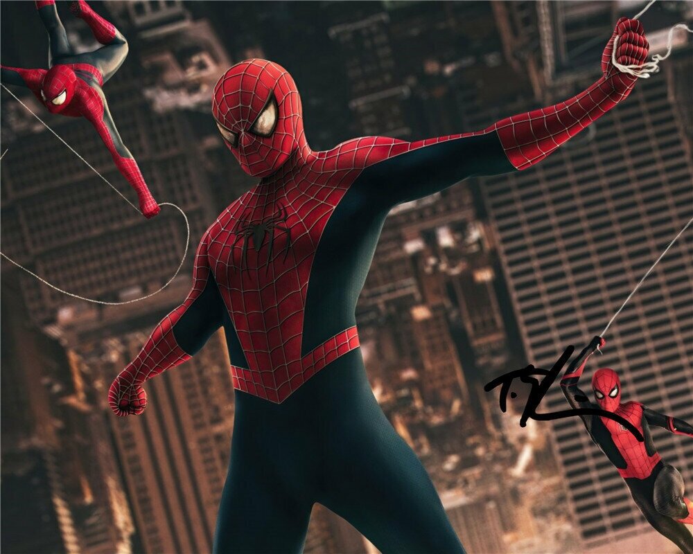 Автограф Тоби Магуайар Человек-Паук Спайдер Мэн - Автограф Tobey Maguire Spider Man - Фото с автографом Подписанная фотография Автограф знаменитости Подарок Автограмма Размер 20х25 см