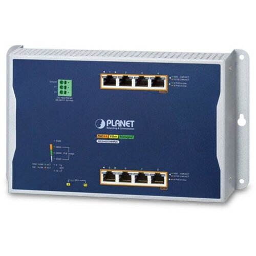 Коммутатор Planet WGS-4215-8HP2S poe switch 52v 100mbps 6 10 port network switch 4 8 port poe 120w for ip camera 250m lightning protection with uplink sfp port