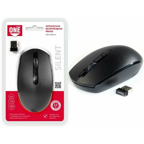 Мышь беспроводная SmartBuy 280AG-K черный 74000₽