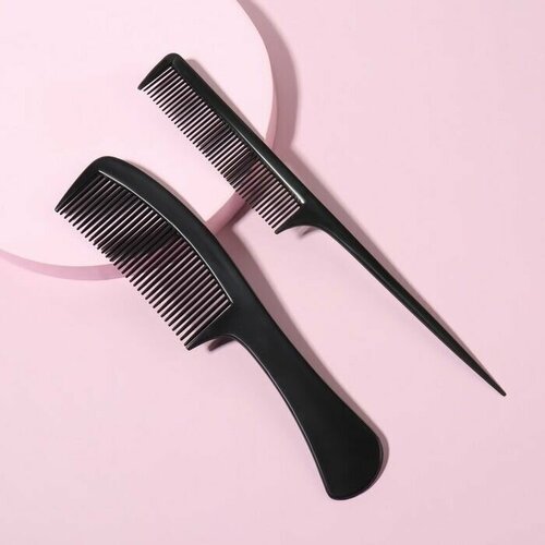 Набор расчёсок 2 предмета цвет чёрный 361₽