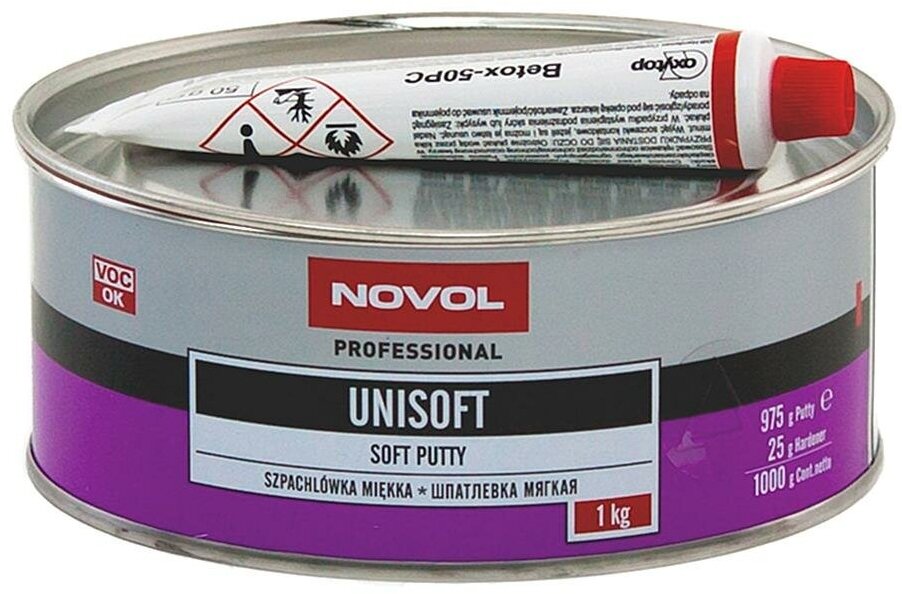 NOVOL Unisoft Putty Шпатлевка мягкая наполняющая 1 кг.