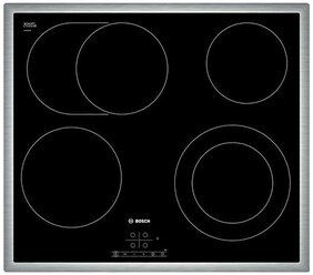 Электрическая варочная панель Bosch PKN645B17, цвет панели черный, цвет рамки серебристый