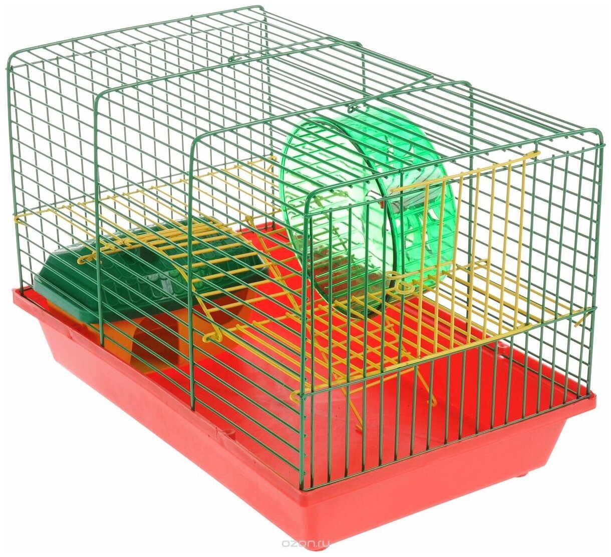 Клетка для грызунов хомяков джунгариков мышей 36х24х27 см, цвет микс - фотография № 9