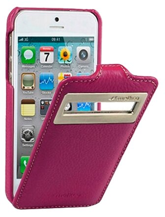 Кожаный чехол с окошком Melkco для Apple iPhone 5/5S / iPhone SE - Jacka ID Type - сиреневый