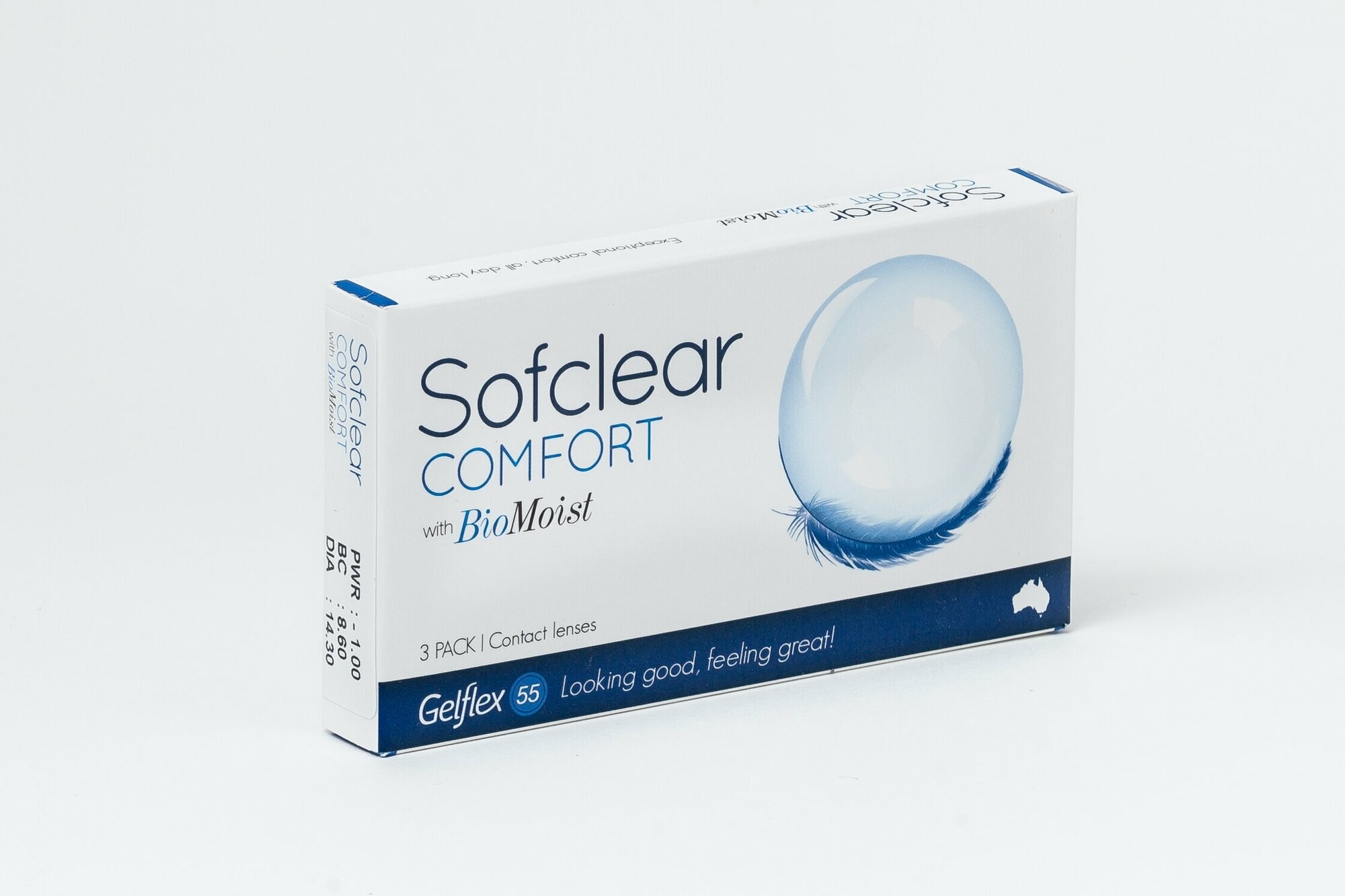 Контактные линзы Gelflex Sofclear Comfort with Bio Moist 3 шт, 1 мес, R 8.6, D +6,00