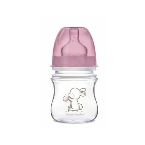 фото Canpol babies бутылочка антиколиковая с широким горлом 120 мл little cutie с рождения, розовый