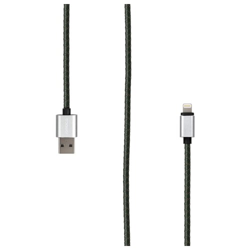 Кабель Rombica Digital USB - Lightning MFI (IL-01/02/03/04/05), 1 м, темно-зеленый кабель rombica digital il 04