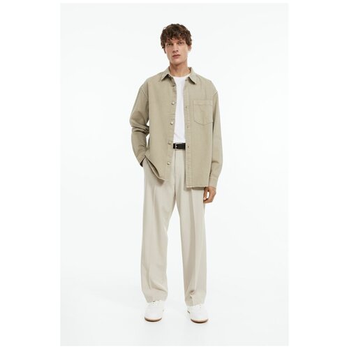 фото Джинсовая рубашка - бежевый - xxl h&m