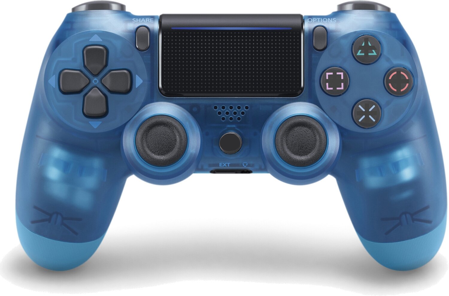 Беспроводной геймпад для PlayStation 4, модель Transparent Blue V2. Джойстик совместимый с PS4, PC и Mac, Apple, Android