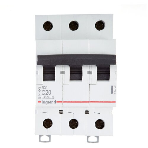 legrand кнопка выключатель на din рейку 1н о контакт 412908 Автоматический выключатель Legrand RX3 (419709) 3P 20А тип C 4,5 кА 400 В на DIN-рейку