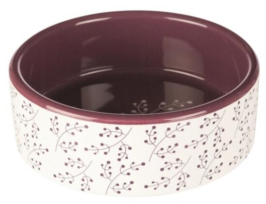 Миска для собак и кошек Trixie Ceramic Bowl L, размер 20см., белый / ягодный