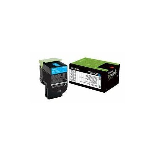 Картридж Lexmark 70C8HCE, 3000 стр, голубой