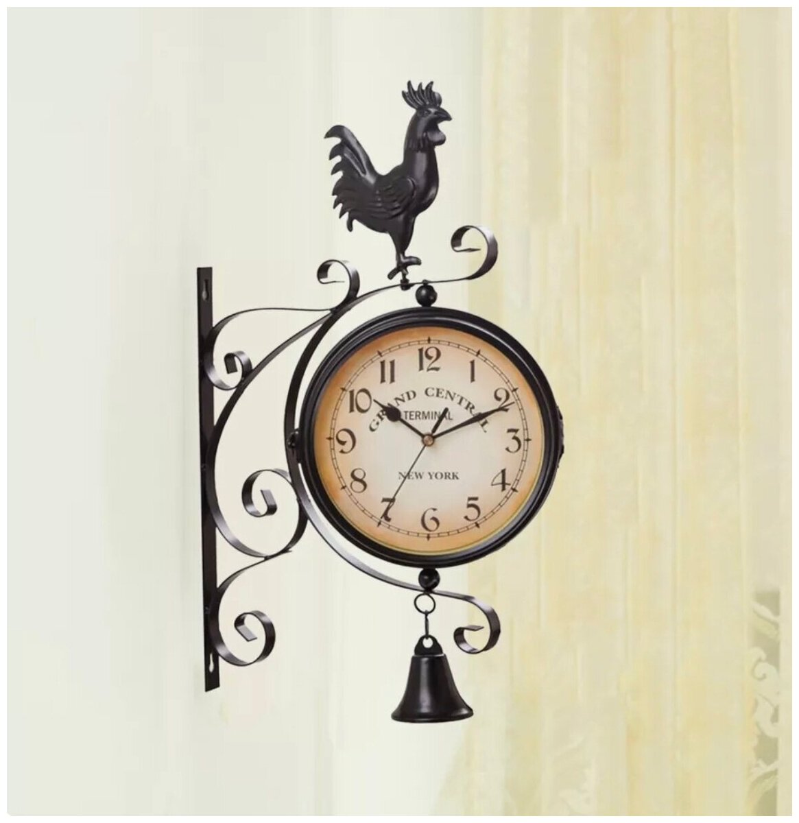 Часы садовые двусторонние / Часы с колокольчиком / Дачные часы / Часы настенные двойные
