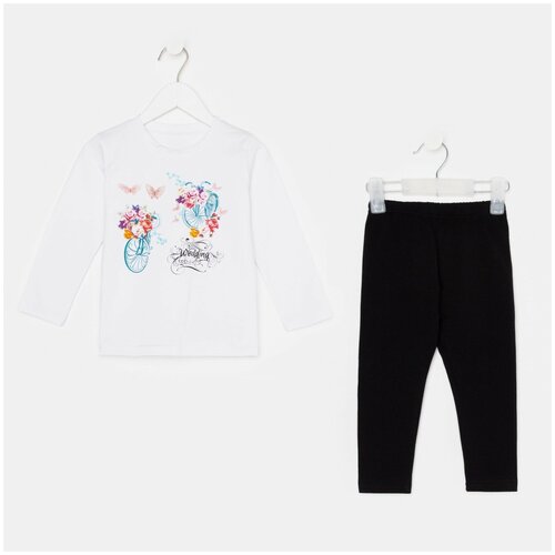 Комплект одежды  Малинка для девочек, джемпер и легинсы, повседневный стиль, размер 92, белый