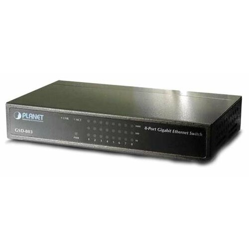 Коммутатор PLANET GSD-803 8-Port 10/100/1000Mbps Gigabit Ethernet Switch (External Power)