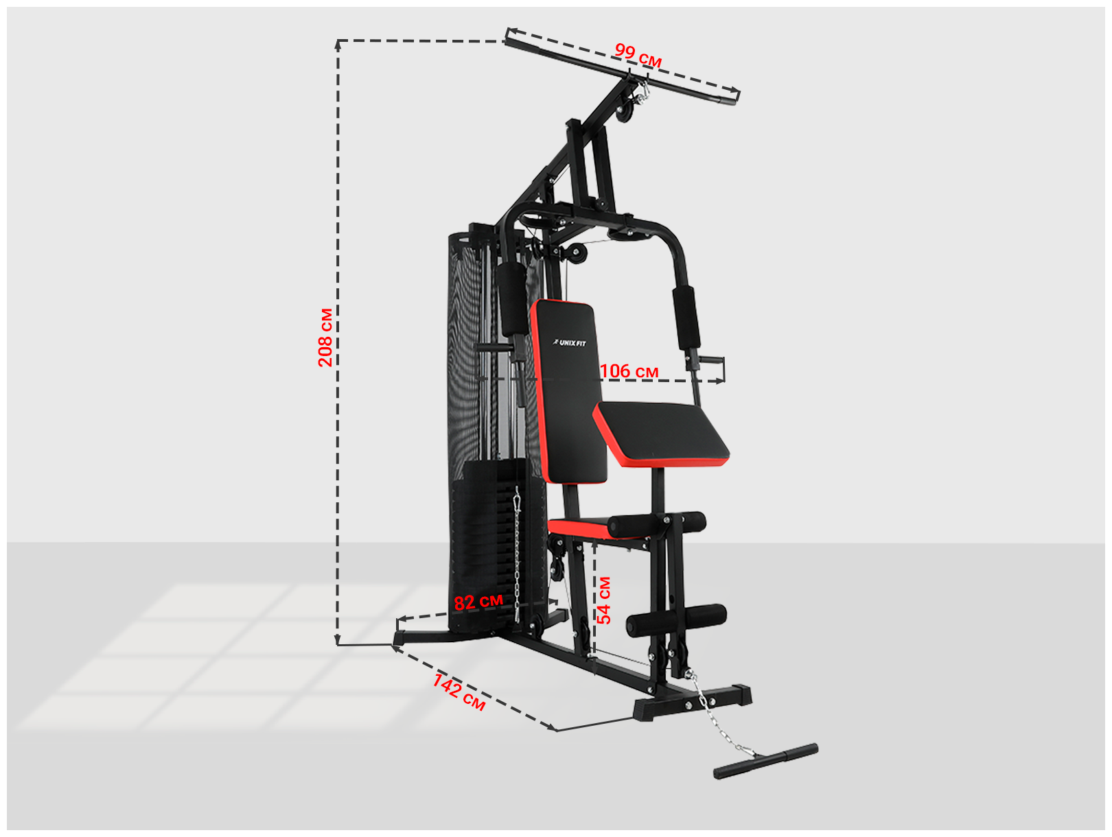 Силовой комплекс, спортивная мультистанция UNIX Fit BLOCK 70, закрытый стек 70 кг, до 140 кг, для домашних тренировок, многофункциональный комплекс для всех мышц, домашний тренажер UNIXFIT