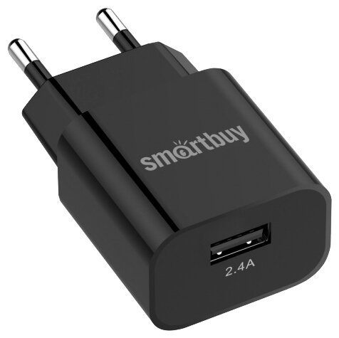 Сетевое ЗУ SmartBuy FLASH, 2.4А, 1 USB (SBP-1025), черное