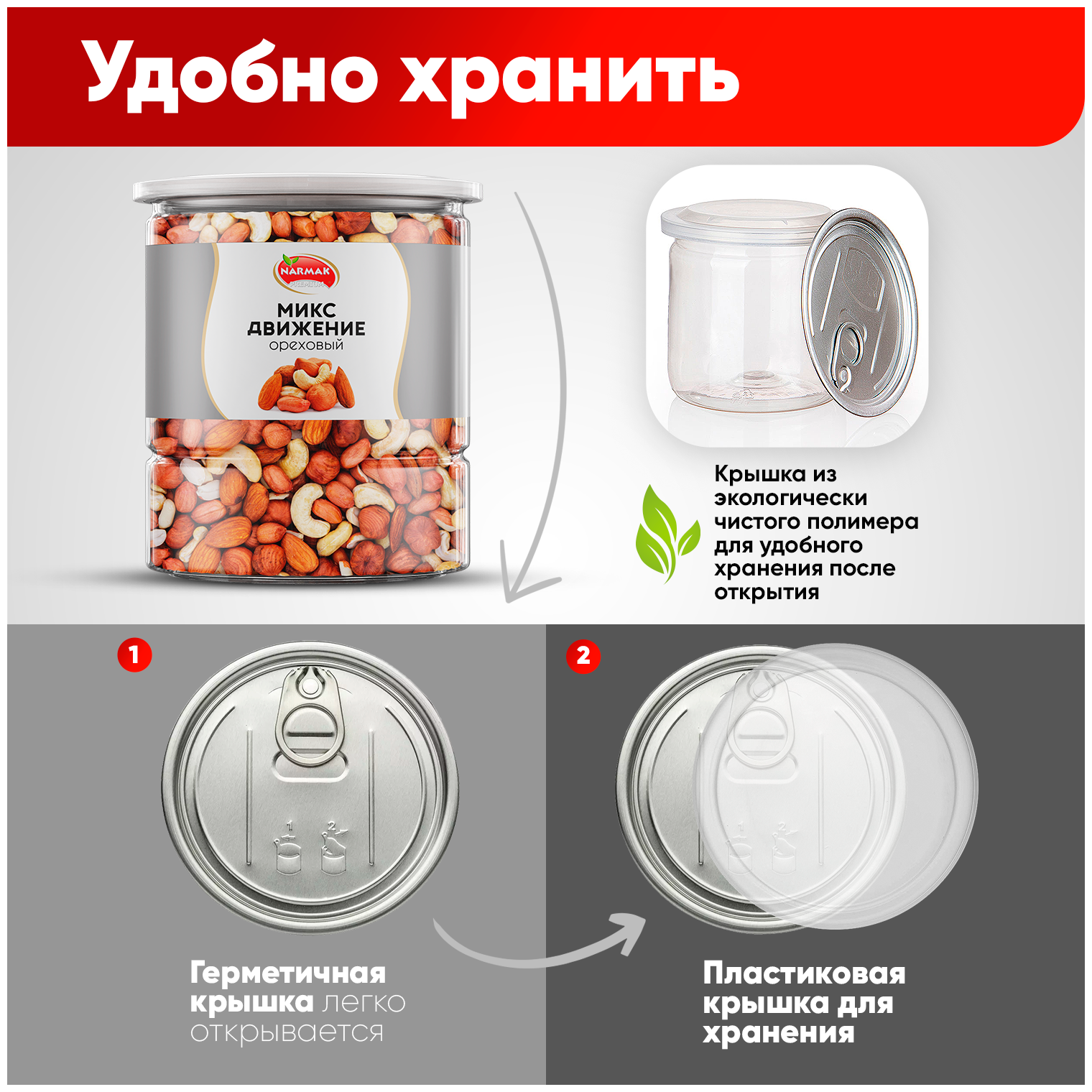 Смесь ореховая (кешью, фундук, миндаль, арахис) 500г/Narmak/Ореховая смесь из сушеных орехов