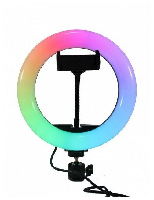 Кольцевая RGB селфи-лампа 20 см / 2,1 м