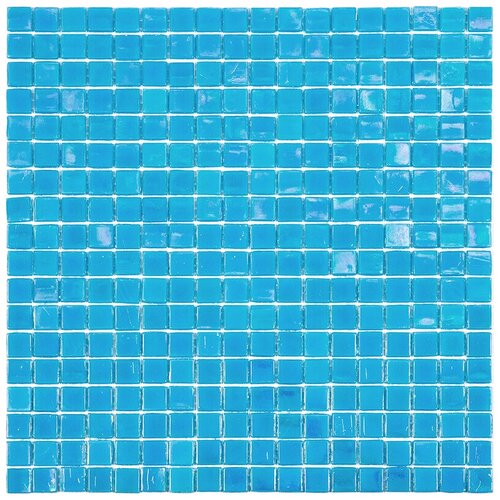 Мозаика одноцветная чип 15 стекло Alma NB-BL547 голубой квадрат глянцевый перламутр